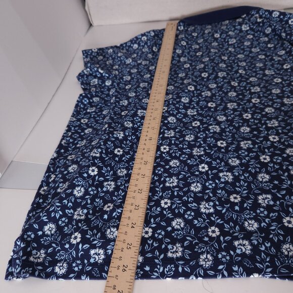 Lands End Womens Polo Shirt 3X Blue Floral Print Short Sleeve Golf Preppy Casual - Picture 4 of 13